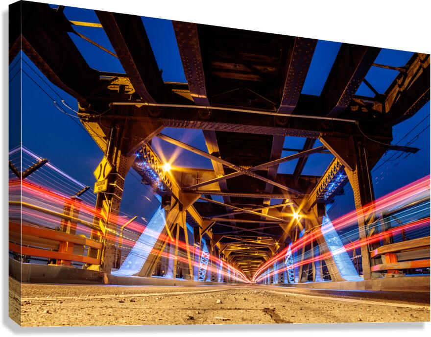 Highlevel Bridge Light Trails 1  Canvas Print