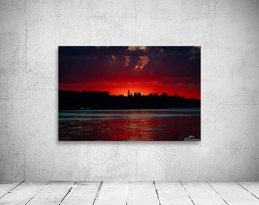 Blood Red Sunset at Skeleton Lake by Darcy Michaelchuk